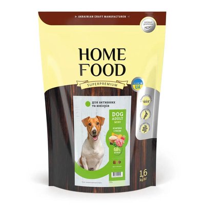 Сухой корм для собак Home Food Adult Mini 1,6 кг - ягненок и рис - masterzoo.ua