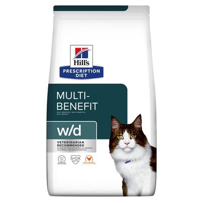 Сухий корм для котів при цукровому діабеті та для контролю ваги Hills Prescription Diet Feline w/d 1,5 кг (домашня птиця) - masterzoo.ua