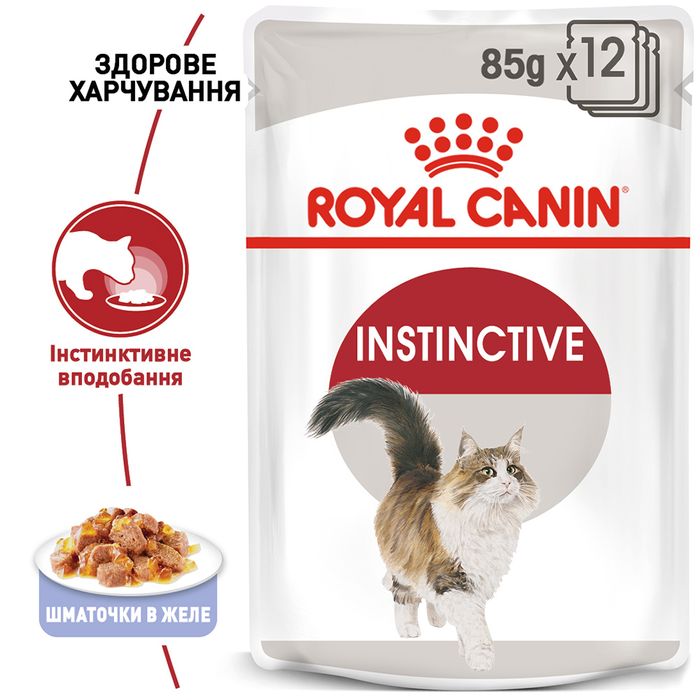 Вологий корм для котів Royal Canin Instinctive Jelly pouch 85 г, 9+3 шт - домашня птиця - masterzoo.ua