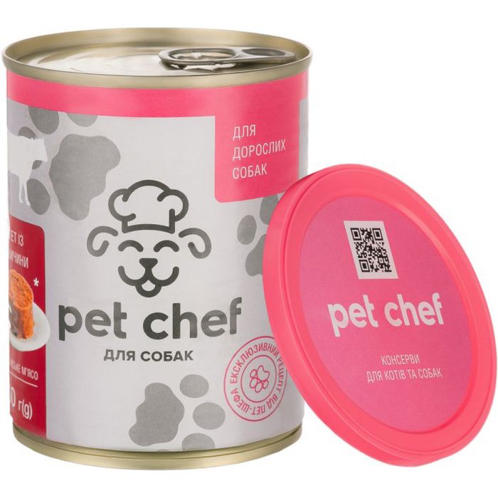 М'ясний паштет для дорослих собак Pet Chef 800 г (яловичина) - masterzoo.ua