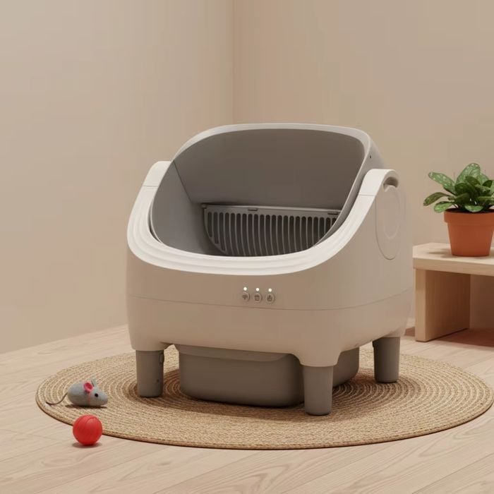 Смарт-лоток для кошек Me&Pet NMP-45 53х45х51 см - бело-серый - masterzoo.ua