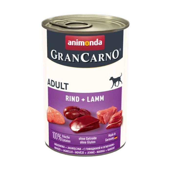 Вологий корм для собак Animonda GranCarno Adult Beef + Lamb | 400 г (яловичина і ягня) - masterzoo.ua