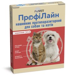 Нашийник для котів та собак ProVET «ПрофіЛайн» 35 см (від зовнішніх паразитів, колір: червоний) - dgs - masterzoo.ua