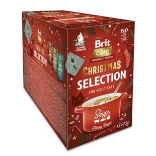 Набор супов для кошек Brit Care Christmas Soups 15 шт х 75 г - ассорти - masterzoo.ua