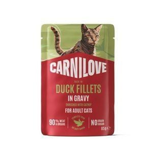 Вологий корм для котів Carnilove Adult Gravy 85 г - качка та котяча м'ята - masterzoo.ua