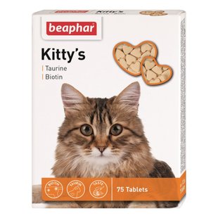 Витамины для кошек Beaphar Kitty's + Taurine + Biotine 75 таблетки - masterzoo.ua