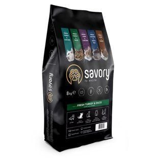 Сухий корм для котів Savory Adult Gourmand 8 кг - індичка та качка - masterzoo.ua