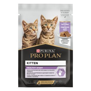 Влажный корм для котят Pro Plan Kitten Healthy Start pouch 75 г — индейка - masterzoo.ua