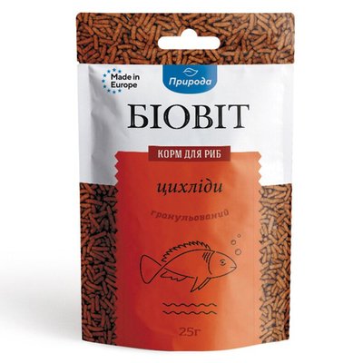 Сухий корм для акваріумних риб Природа в паличках Біовіт «Цихліди» 25 г (для м'ясоїдних цихлід) - masterzoo.ua