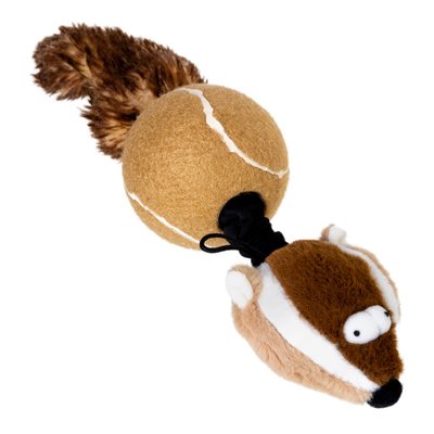 Іграшка для собак GiGwi Catch&fetch Борсук з 2-ма пискавками | 32 см - masterzoo.ua