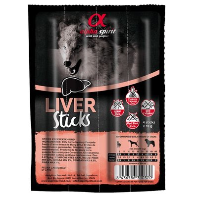 Ласощі для собак Alpha Spirit Sticks Liver 40 г (печінка) - masterzoo.ua