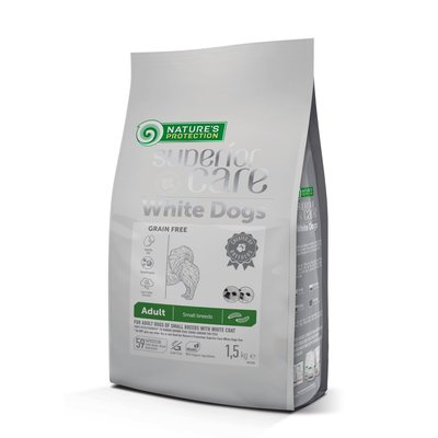 Сухий корм для собак Nature's Protection Superior Care White Dogs Grain Free Adult Small Breeds 1,5 кг - комахи - masterzoo.ua
