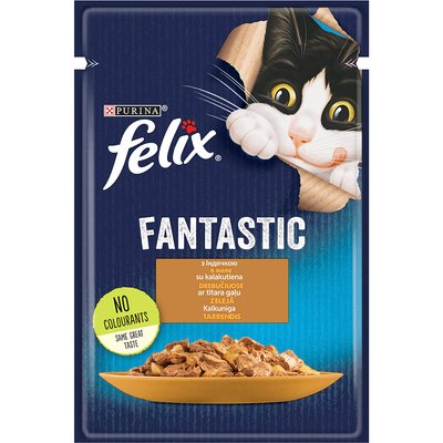 Влажный корм для кошек Felix Fantastic 85 г - индейка - masterzoo.ua