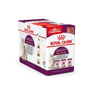 Вологий корм для котів Royal Сanin Sensory Gravy Multi-pack pouch 85 г, 9+3 шт - домашня птиця - masterzoo.ua