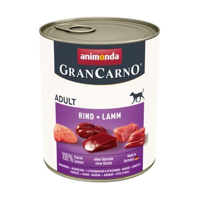 Влажный корм для собак Animonda GranCarno Adult Beef + Lamb | 800 г (говядина и ягненок) - masterzoo.ua