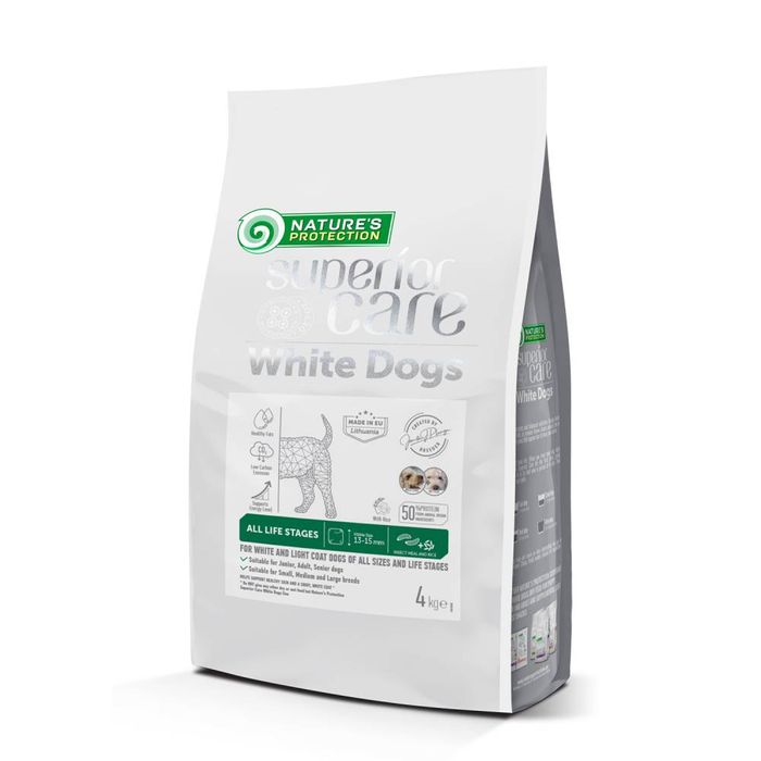 Сухой корм для собак Nature's Protection Superior Care White Dogs All Life Stages 4 кг - насекомые - masterzoo.ua