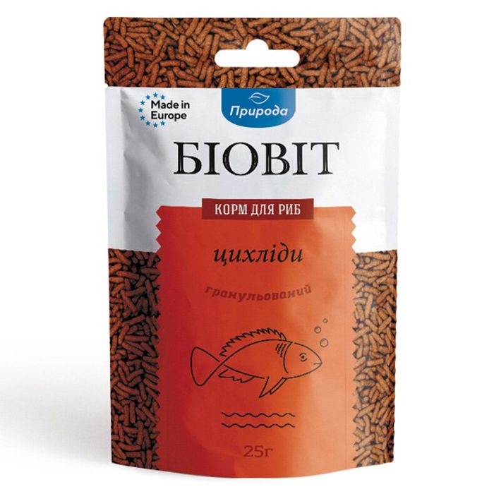 Сухой корм для аквариумных рыб Природа в палочках Биовит «Цихлиды» 25 г (для плотоядных цихлид) - masterzoo.ua