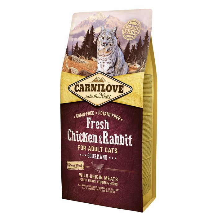 Сухий корм для дорослих котів Carnilove Fresh Chicken & Rabbit 6 кг (курка та кролик) - masterzoo.ua