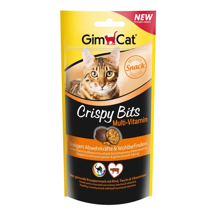 Лакомство для кошек GimCat Crispy Bits Multi-Vitamin 40 г (мультивитамин) - masterzoo.ua