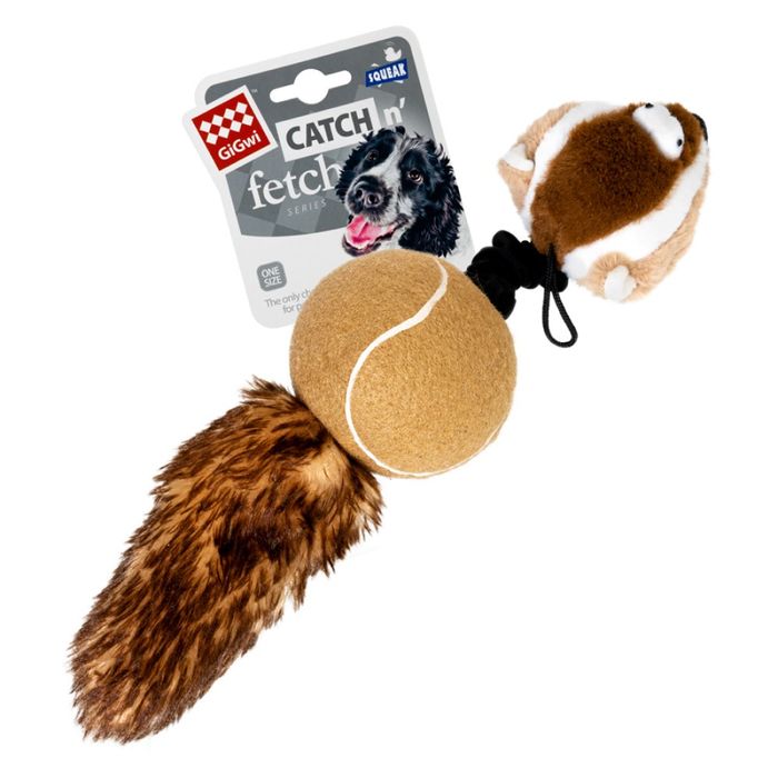 Іграшка для собак GiGwi Catch&fetch Борсук з 2-ма пискавками | 32 см - masterzoo.ua