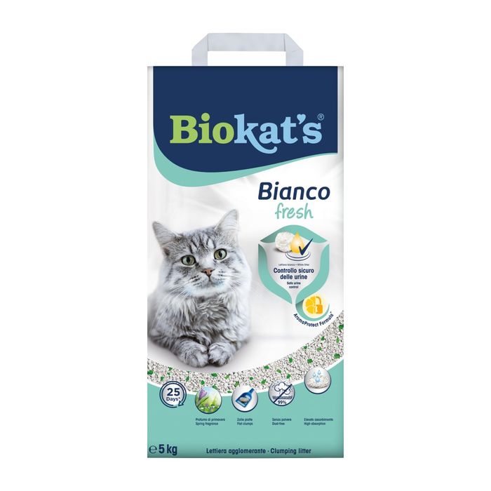 Наповнювач для котячого туалету Biokat's Bianco Fresh 5 кг - бентонітовий - masterzoo.ua