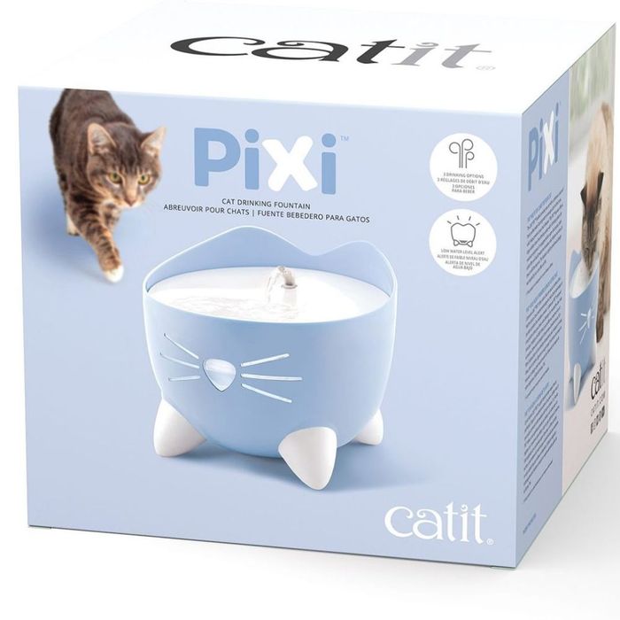 Поїлка-фонтан для котів Catit Pixi пластик блакитна 2,5 л - masterzoo.ua