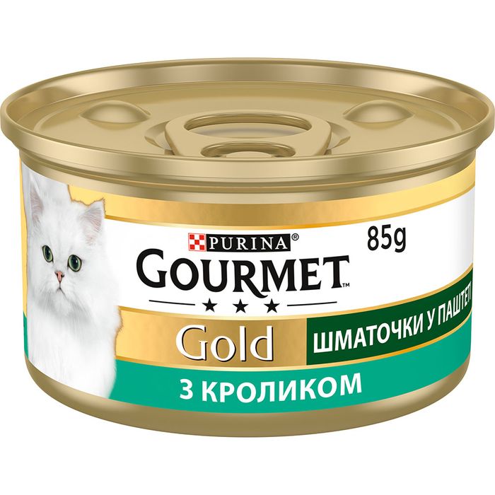 Вологий корм для котів Gourmet Gold Pieces in Pate Rabbit 85 г (кролик) - masterzoo.ua