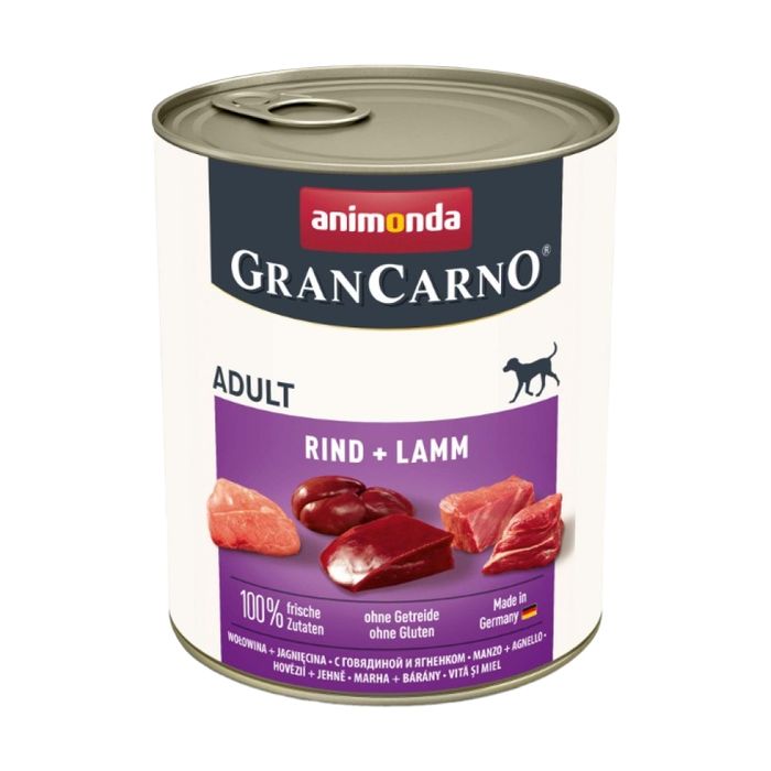 Вологий корм для собак Animonda GranCarno Adult Beef + Lamb | 800 г (яловичина і ягня) - masterzoo.ua