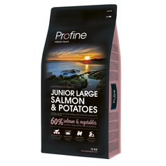 Сухий корм для цуценят та молодих собак великих порід (вагою від 25 кг) Profine Junior Large Breed Salmon 15 кг (лосось) - masterzoo.ua