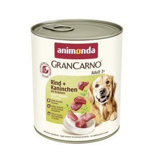 Вологий корм для собак Animonda GranCarno Adult 800 г - яловичина, кролик та трави - masterzoo.ua