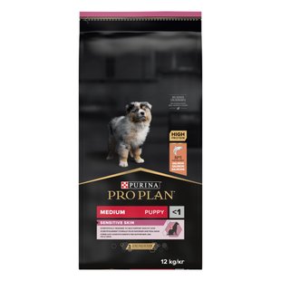 Сухий корм для цуценят Pro Plan Puppy Medium Sensitive Skin, 12 кг - лосось - masterzoo.ua