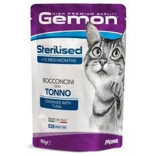 Влажный корм для кошек Gemon Sterilized 100 г - курица и тунец - masterzoo.ua