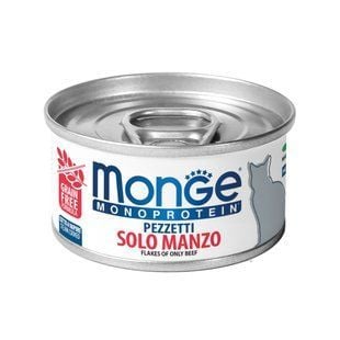 Влажный корм для кошек Monge Monoprotein Flakes 80 г - говядина - masterzoo.ua
