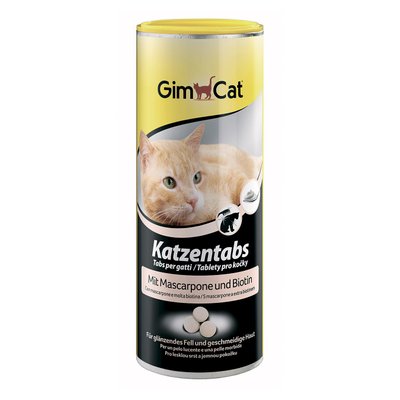 Ласощі для котів GimCat Katzentabs Mascarpone & Biotion 425 г (для шкіри та шерсті) - masterzoo.ua