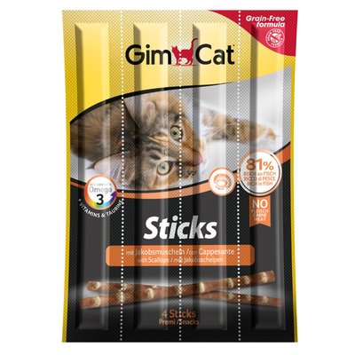Ласощі для котів GimCat Sticks 4 шт. (лосось) - masterzoo.ua