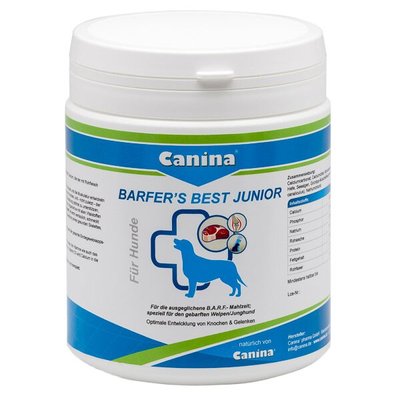 Вітамінно-мінеральний комплекс для цуценят та молодих собак Canina «Barfers Best Junior» при натуральному годуванні, 850г (порошок) - masterzoo.ua