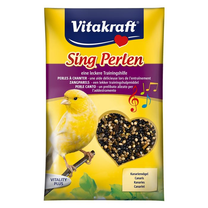 Вітаміни для канарок Vitakraft «Sing Perlen» насіння 20 г (для стимуляції співу) - masterzoo.ua