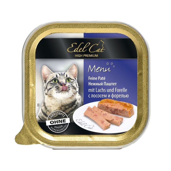 Вологий корм для котів Edel Cat 100 г (паштет лосось та форель) - masterzoo.ua