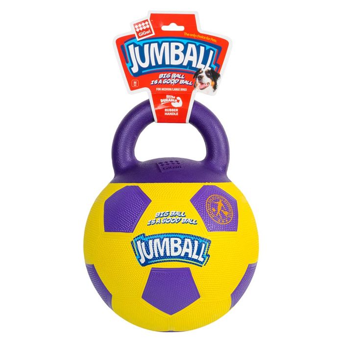 Игрушка для собак Мяч футбольный с ручкой GiGwi Ball 26 см (резина) - masterzoo.ua