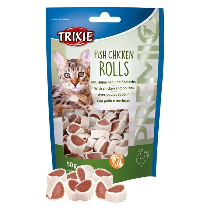 Ласощі для котів Trixie Premio Fish Chicken Rolls 50 г - курка та риба - masterzoo.ua