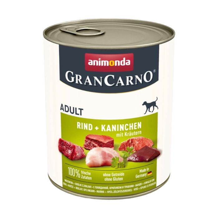 Влажный корм для собак Animonda Gran Carno Adult Beef + Rabbit with Herbs | 800 г (говядина и кролик) - masterzoo.ua