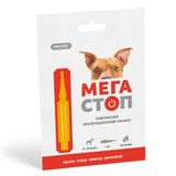 Краплі на холку для собак ProVET «Мега Стоп» від 10 до 20 кг, 1 піпетка (від зовнішніх та внутрішніх паразитів)