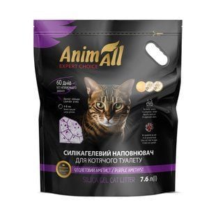 Наповнювач силікагелевий для котячого туалету AnimAll Фіолетовий аметист 7,6 л - лаванда - masterzoo.ua