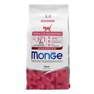 Сухой корм для котят Monge Monoprotein Kitten 400 г - говядина - masterzoo.ua