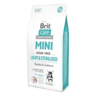 Cухий корм для собак Brit Care Grain Free Mini Light&Sterilised 7 кг - кролик і лосось - masterzoo.ua