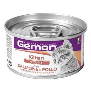 Вологий корм для кошенят Gemon Kitten 85 г - лосось та курка - masterzoo.ua