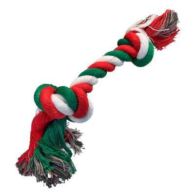 Іграшка для собак Master Zoo новорічна мотузка з двома вузлами 3 х 23 см - masterzoo.ua