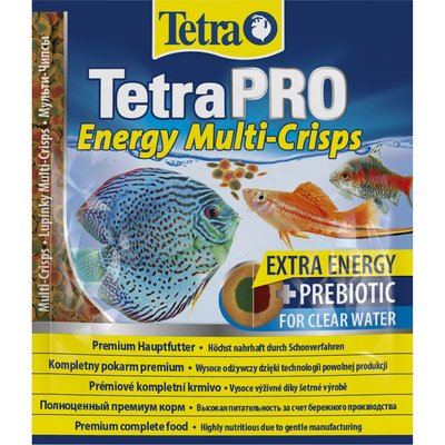 Сухий корм для акваріумних риб Tetra в чипсах «TetraPro Energy» 12 г (для всіх акваріумних риб) - masterzoo.ua