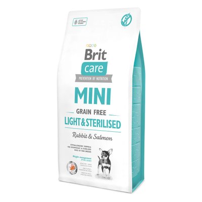 Сухой корм для собак Brit Care Grain Free Mini Light & Sterilised 7 кг - лосось и кролик - masterzoo.ua
