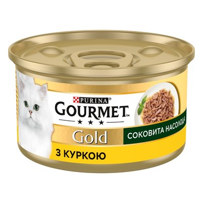 Вологий корм для котів Gourmet Gold 85 г - курка - masterzoo.ua